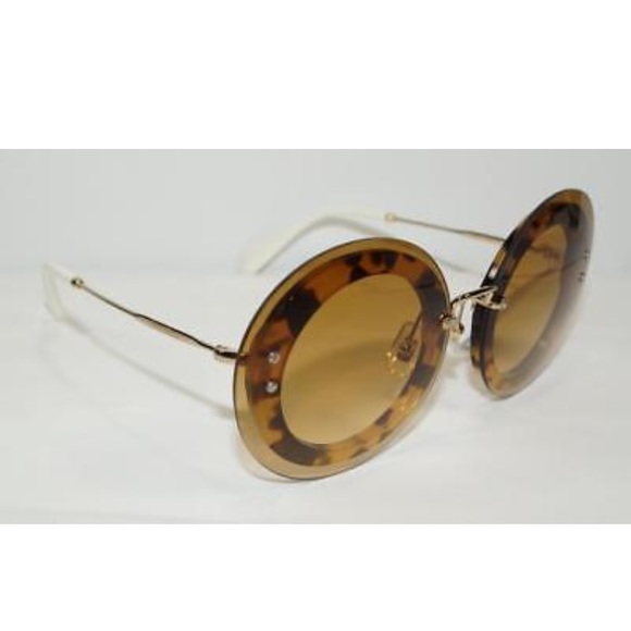 Miu Miu Round Wire Tortoise Sunglasses - Picture 4 of 4